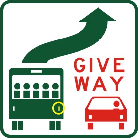 Give Way to Buses Sign