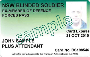 NSW Blinded Soldier Pass