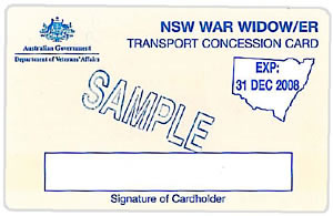War Widow or Widower Card