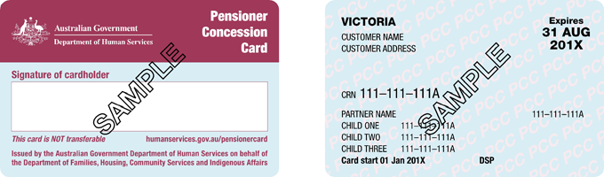 Pensioner Card from August 2012