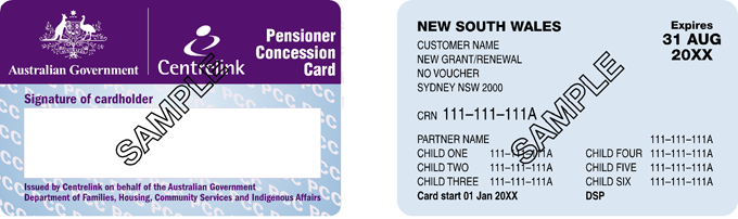 Pensioner Card from after August 2012
