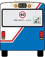 Back of Bus with 40 Sign